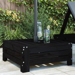 Berkfield Home Parasol Base Cover Black Solid Wood Pine