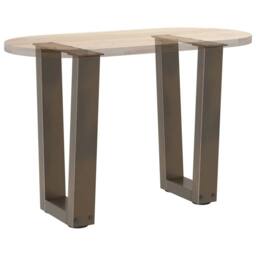 Berkfield Home Dining Table Legs V-Shape 2 pcs Natural Steel 38x(42-43.3) cm Steel in Brown - thumbnail 8