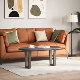 Berkfield Home Dining Table Legs V-Shape 2 pcs Natural Steel 38x(42-43.3) cm Steel in Brown - thumbnail 1