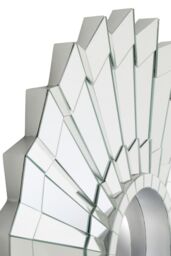 Orsina Flower Shaped Wall Mirror, Art Deco Style Round Statement Mirror for Living Room, Bedroom or Hallway in Silver - thumbnail 3