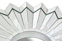 Orsina Flower Shaped Wall Mirror, Art Deco Style Round Statement Mirror for Living Room, Bedroom or Hallway in Silver - thumbnail 4