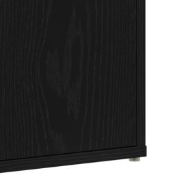 Berkfield Home Black Oak Shoe Cabinet 60x35x70 cm Made from Engineered Wood - Size: 60 x 35 x 70 cm - thumbnail 9