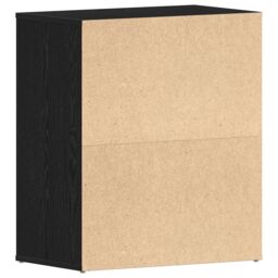 Berkfield Home Black Oak Shoe Cabinet 60x35x70 cm Made from Engineered Wood - Size: 60 x 35 x 70 cm - thumbnail 6