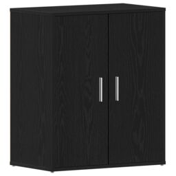 Berkfield Home Black Oak Shoe Cabinet 60x35x70 cm Made from Engineered Wood - Size: 60 x 35 x 70 cm - thumbnail 2