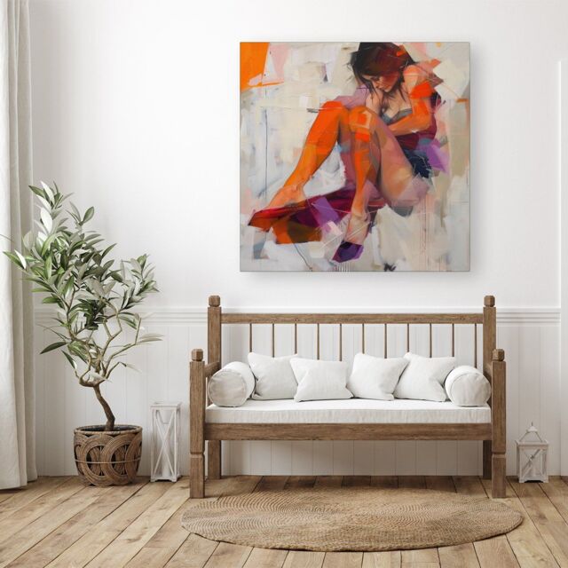 "Warren Reed - Designer Poised In Reflection Canvas - Size: W30"" x H30""" - image 1