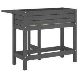 Berkfield Home Garden Planter with Folding Tabletop Grey Solid Wood Pine - thumbnail 6