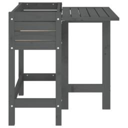 Berkfield Home Garden Planter with Folding Tabletop Grey Solid Wood Pine - thumbnail 5
