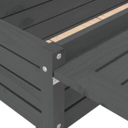 Berkfield Home Garden Planter with Folding Tabletop Grey Solid Wood Pine - thumbnail 9