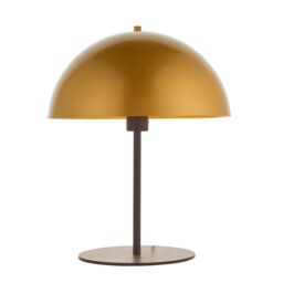 Loops Dark Bronze Table Lamp - Gold Painted Metal Dome Shade - Side Table Light - thumbnail 1