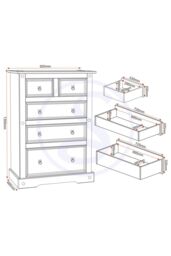 Seconique Corona 3+2 Drawer Chest in Natural - thumbnail 6