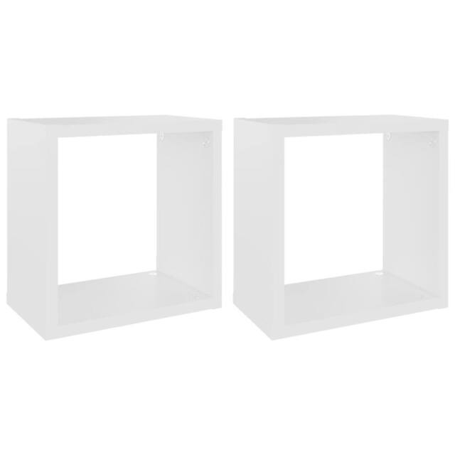 Berkfield Home Wall Cube Shelves 2 pcs White 26x15x26 cm - Size: 26 x 15 x 26 cm - image 1