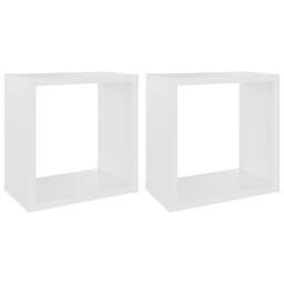 Berkfield Home Wall Cube Shelves 2 pcs White 26x15x26 cm - Size: 26 x 15 x 26 cm - thumbnail 1