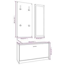 Berkfield Home 3-in-1 Shoe Cabinet Set Sonoma Oak Engineered Wood in Brown - thumbnail 9