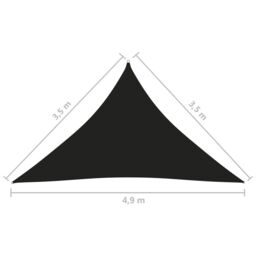 Berkfield Home Sunshade Sail Oxford Fabric Triangular 3.5x3.5x4.9 m Black - thumbnail 6