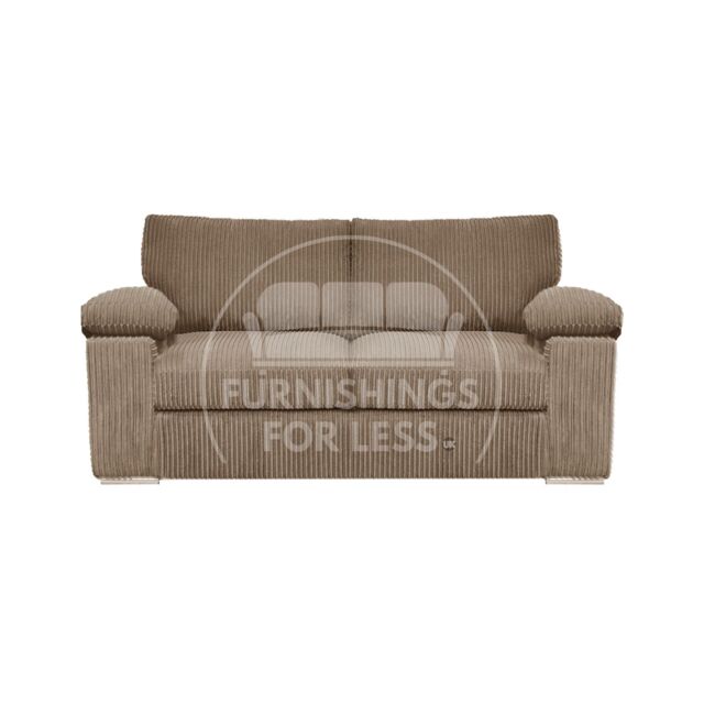 Furnishings For Less UK Delta Large Fabric 2 Seater Sofa With Padded Arms Jumbo Cord in Beige - image 1