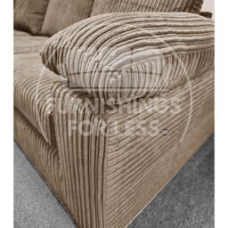 Furnishings For Less UK Delta Large Fabric 2 Seater Sofa With Padded Arms Jumbo Cord in Beige - thumbnail 2