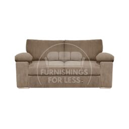 Furnishings For Less UK Delta Large Fabric 2 Seater Sofa With Padded Arms Jumbo Cord in Beige - thumbnail 1
