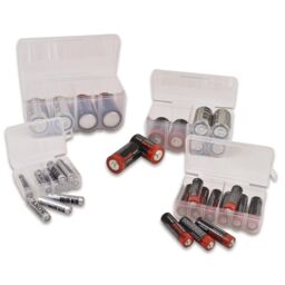 mysmartbuy Battery Organiser Set - 4 x Handy Clear Plastic Storage Boxes - Holds 12 x AAA, 12 x AA, 8 x C & 8 x D Batteries - thumbnail 2