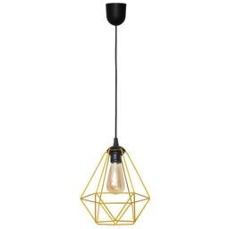 Netlighting Karo Wire Frame Pendant Ceiling Light Black Orange 24cm