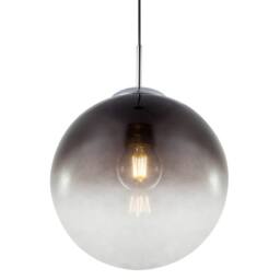 Netlighting Varus 30cm Globe Pendant Ceiling Light Chrome Glass Shade 1x E27 in Grey - thumbnail 3