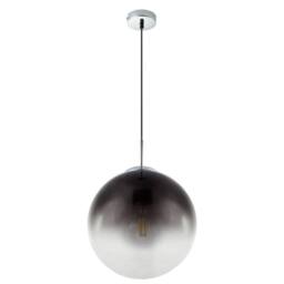 Netlighting Varus 30cm Globe Pendant Ceiling Light Chrome Glass Shade 1x E27 in Grey - thumbnail 2