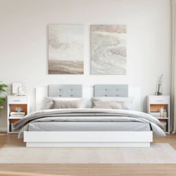 Berkfield Home Bedside Cabinets 2 pcs White 35x34x65 cm Engineered Wood - Size: 35 x 34 x 65 cm - thumbnail 3