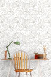 Hoopla Walls Animal Doodle 10m Matt Wallpaper in Grey