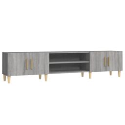 Berkfield Home TV Cabinet Grey Sonoma 180x31.5x40 cm Engineered Wood - thumbnail 2