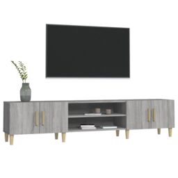 Berkfield Home TV Cabinet Grey Sonoma 180x31.5x40 cm Engineered Wood - thumbnail 4