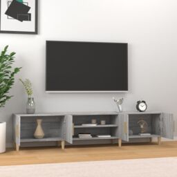 Berkfield Home TV Cabinet Grey Sonoma 180x31.5x40 cm Engineered Wood - thumbnail 3