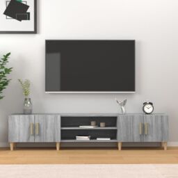 Berkfield Home TV Cabinet Grey Sonoma 180x31.5x40 cm Engineered Wood - thumbnail 1