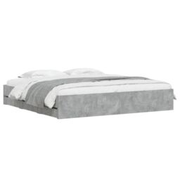 Berkfield Home Bed Frame with Drawers without Mattress Concrete Grey 160x200 cm - thumbnail 3