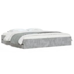 Berkfield Home Bed Frame with Drawers without Mattress Concrete Grey 160x200 cm - thumbnail 2
