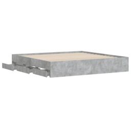Berkfield Home Bed Frame with Drawers without Mattress Concrete Grey 160x200 cm - thumbnail 5