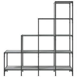 Berkfield Home Bookcase Grey Sonoma 122x30x132 cm Engineered Wood & Metal - Size: 122 x 30 x 132 cm - thumbnail 5