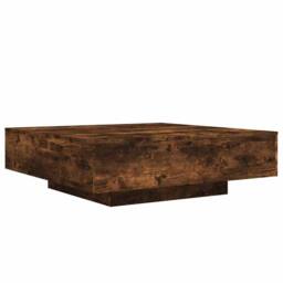 Berkfield Home Coffee Table with LED Lights Smoked Oak 100x100x31 cm in Brown - Size: 100 x 100 x 31 cm - thumbnail 3