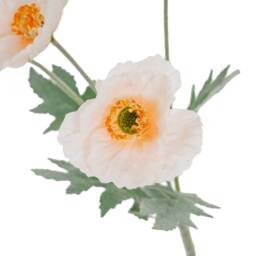Lemon Pavilion Furniture and Decor Cream Papaver Poppy Spray Artificial Flower - L15xW15xH58 cm - White - thumbnail 3