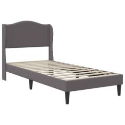 Berkfield Home Bed Frame with Headboard Grey 90 x 190 cm Faux Leather - thumbnail 4