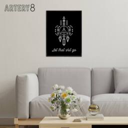 "Artery8 Funny Bathroom Decor Let That Sh*t Go Framed Canvas Wall Art Print in Black - Size: W12"" x H16""" - thumbnail 3