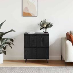 Berkfield Home Sideboard with Storage with Door Black 60 x 35 x 70 cm Engineered wood - thumbnail 4
