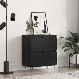 Berkfield Home Sideboard with Storage with Door Black 60 x 35 x 70 cm Engineered wood - thumbnail 2