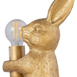 First Choice Lighting Set of 2 Hop Hop - Gold Bunny Rabbit Lamps - thumbnail 5