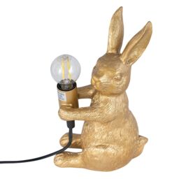 First Choice Lighting Set of 2 Hop Hop - Gold Bunny Rabbit Lamps - thumbnail 4