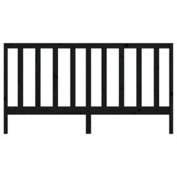 Berkfield Home Bed Headboard Black 206x4x100 cm Solid Wood Pine - Size: 206 x 4 x 100 cm - thumbnail 4