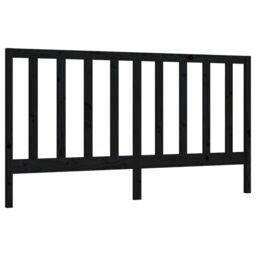Berkfield Home Bed Headboard Black 206x4x100 cm Solid Wood Pine - Size: 206 x 4 x 100 cm - thumbnail 2