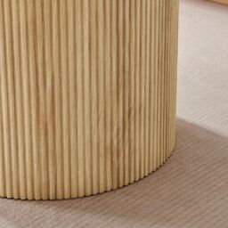 FurnitureboxUK Penrose Round Wooden Pedestal Coffee Table in Light Oak - thumbnail 8
