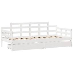 Berkfield Home Practical Daybed with Drawers without Mattress White 90x190 cm Si - thumbnail 1
