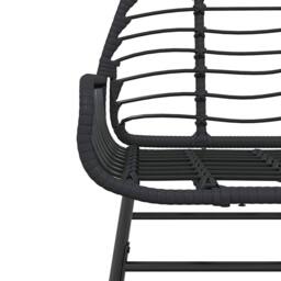 Berkfield Home Beautiful 5 Piece Garden Dining Set Black Poly Rattan Glass - thumbnail 6