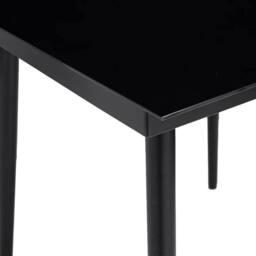 Berkfield Home Beautiful 5 Piece Garden Dining Set Black Poly Rattan Glass - thumbnail 9