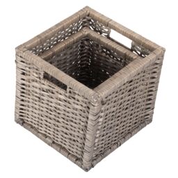 Red Hamper Wicker Set of 2 Wooden Framed Split Willow Storage Basket in Brown - thumbnail 5